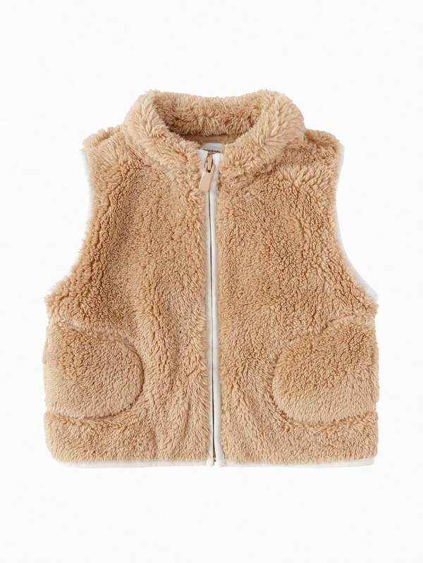 Balabala Baby Warm Fleece Vest, Cute And Comfortable, Autumn/Winter Layering Style