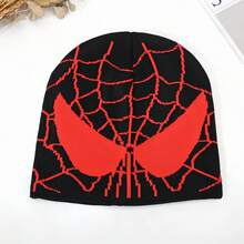 Disney Spider-Man Knit Hat | Spring/Winter Warm Hat, Spider Web Pattern & Eye Design | Soft Warm Hat, Suitable For Outdoor Sports, Running, Cycling | Unisex Casual Street Style Skull Cap Gift | Red Black Gray Blue - Knit Hat - View 11