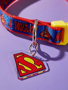 SUPERMAN X PETSIN 1個印花織帶狗項圈，耐用紅、藍、黃設計配快拆扣，可調節舒適項圈，適合小型和中型犬，完美適合...的粉絲 - 彩色 - 查看 9