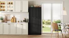 Black Sideboard With Extendable Shelves - Dining Room Furniture - Black - View 2