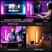 1個 10.4吋 智慧RGB LED燈條 附遙控器與USB線，現代音樂同步變色氛圍燈，適用於電競桌、電腦、電視、臥室裝飾，父親節與夏季派對完美禮物 - 多色光 - 查看 3