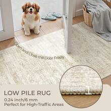 Alfombra de pasillo antideslizante para dormitorio, alfombra lavable con reverso de goma - Alfombra suave de pelo corto para cocina, lavandería, baño (61 x 244 cm, beige/marfil) - Albaricoque - Ver 6