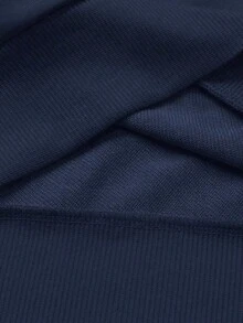 Men's Full Zip Hooded Sweatshirt, Solid Color Loose Casual Long Sleeve Jacket - Navy Blue - View 7