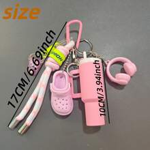 Sports Water Bottle Bag Charm, Mini Sneaker Earphone Keychain, Fitness Style Pendant, Backpack Charm Phone Chain Decorative Accessory - Multicolor - View 6