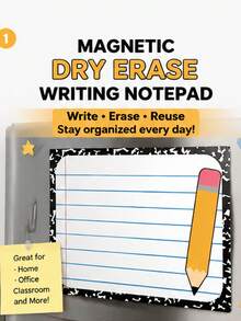 17pcs/11pcs/6pcs Magnetic Dry Erase Whiteboard Stickers, Pencil Shaped Reusable Whiteboard Stickers, Removable Magnetic Memo Pads, Suitable For Office, Classroom And Home Organization. - Whiteboard Sticker Set - View 5