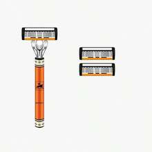 Men's Manual Shaving Kit - Ultra-Sharp 6-Blade Head, Replaceable Blades, Ergonomic Handle Design, Essential For Precise And Smooth Shaving, Reusable Replacement Blades, Perfect Gift For Father's Day And Birthday (Gift Box Not Included) Halloween, Christmas - Multicolor - View 14