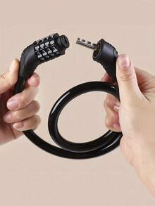 1pc Bicycle Lock Anti-Theft Lock 4-Digit Combination Lock Mountain Bike Extended Steel Cable Lock Electric Bike Lock Bicycle Lock Ring Lock - Multicolor - View 3
