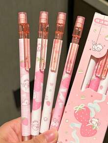 4pcs Strawberry Automatic Pencil Student 0.5mm No-Sharpening Pencil Grape Durable Lead Student Activity No-Sharpening Pencil - Multicolor - View 12