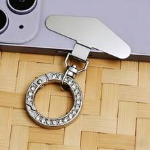 1pc/3pcs 2-In-1 360° Rotating Stainless Steel Ultra-Thin Phone Lanyard Clip, Triangular Connector + Metal Rhinestone Round Spring Ring, Anti-Drop Finger Strap With Decorative Charm, DIY Creative Personalized Fashion Phone Lanyard Connector, Phone Case Back Adhesive Pad Fixed Bracket, Universal Phone Accessory - Multicolor - View 11