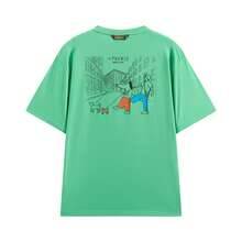 Phenix Outdoor Casual Graphic Round Neck Loose Short Sleeve T-Shirt Spring/Summer - Green Bamboo - View 4