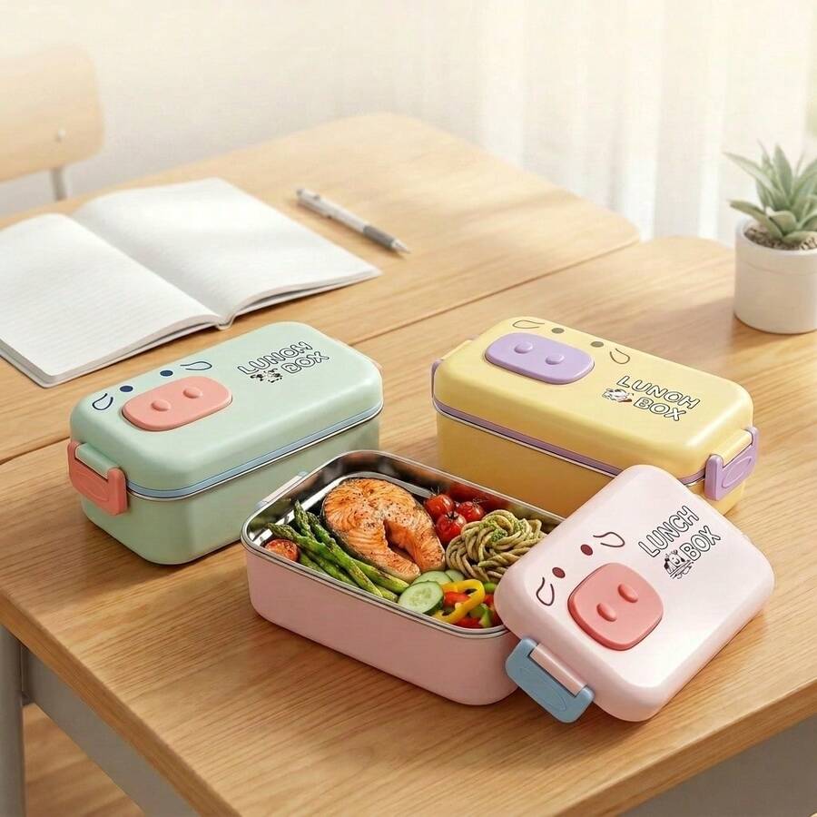 304 Stainless Steel Lunch Box, Bento Box Adult, School Student Metal Lunch Box, Japanese Bento Box, Cutel Food Containers With Lids, Small Lunch Containers - Multicolor - View 1