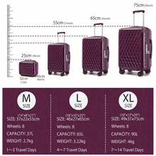 Sea Choice Luggage Sets 3 Piece Hard Shell PC+ABS Durable Suitcases With Cosmetic Case Trolley Travel Suitcase - Purple - View 4