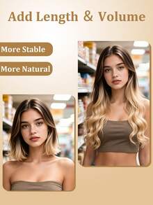 JIAMEISI Remy Human Hair Tape-In Extensions, Gradient Medium Brown To Beige Gold, 20pcs/Pack, Seamless Hair Extensions For Women - S4/18 - View 7