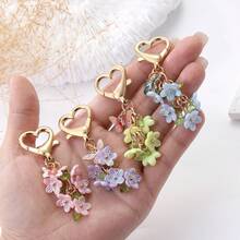1pc Colorful Flowers Pendants DIY Accessories Earrings Charm Bag Keychain Gift Decoration Phone Pendant Valentine's Day Gift - Multicolor - View 5