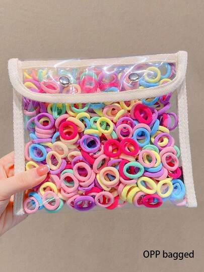 100pcs Girl Seamless High Elasticity Hair Ties, Pastel Spring Colors No Damage Soft Ponytail Holders For Daily Use