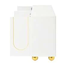 White Sideboard With Gold Accents – Dining Room Storage Cabinet - White - View 4
