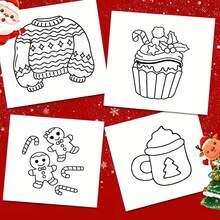 GDTME 2027 New Cozy Girl Warm Christmas Coloring Book, 20*20cm Square Format, Single Volume 24 Pages, 120g Thick Pearlescent Paper. Inner Pages Feature Healing Christmas Elements Like Wreaths, Gingerbread Men, Christmas Hot Drinks, Candy Canes, Etc. Minimalist And Cute Art Style With Clear And Smooth Lines For Easier Coloring. Thick Paper Prevents Bleeding And Seepage, Suitable For Colored Pencils And Crayons. Ideal For Teens 14+ And Adults For Leisure And Stress Relief Coloring, Full Of Atmosphere, Perfect As A Creative Christmas Holiday Gift. - Cozy Christmas Coloring Book for Women - View 3