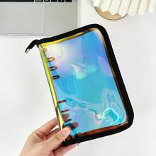 1pc A6 Laser Rainbow Loose-Leaf Binder, Zippered Planner, Large Capacity Sticker Storage Bag, Stationery Organizer, Detachable Inner Pages Multi-Functional Binder, IDOLME, Suitable For K-Pop Photo Album, Sticker Book, Savings Plan Book, Nail Art Storage, Diary, Notebook, School Supplies, Office Supplies, Back To School Supplies - A6 - View 14