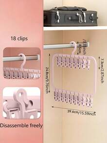 1pc Space-Saving Multi-Clip Sock And Clothes Drying Rack - Bedroom, Bathroom, Closet And Dorm Storage - Multicolor - View 12
