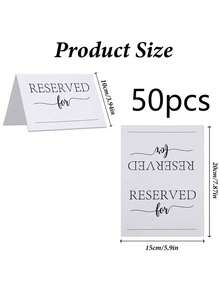 50/20/1pc White Reserved Seat Cards, Minimalist Style, Suitable For Weddings, Receptions, Restaurants And Various Parties, Also Excellent Base Cards For DIY Decor - One Size Fits All - View 10