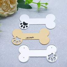 Dog Bone Tag Metal Cutting Dies, Dogs Bone Die Cuts New Arrivals, Carbon Steel Embossing Template For DIY Card Making Scrapbooking Paper Crafts - C-Silver - View 8