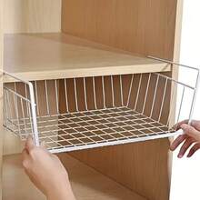 2pcs Under Cabinet Hanging Storage Rack With Multi-Layer Hooks And Reinforced Frame, Space-Saving Organizer For Plates, Cups, Kitchen Utensils, Pantry, Dual-Use Cabinet And Desktop Organizer - Multicolor - View 1