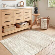 Alfombra de pasillo antideslizante para dormitorio, alfombra lavable con reverso de goma - Alfombra suave de pelo corto para cocina, lavandería, baño (61 x 244 cm, beige/marfil) - Gris Oscuro - Ver 3