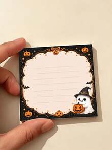 1pc/2pcs Halloween Grim Reaper & Gothic Memo Pad / With Skeleton Witch Cauldron, Spooky Ghosts, Pumpkin Desk Writing Paper / Suitable For Journaling, Office, Study / Square Stationery For To-Do Lists, Witchcraft Decor, Multi-Purpose Gift - A - View 6