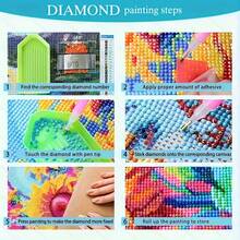 1pc 5D DIY Halloween Diamond Painting Kit - Round Acrylic Diamonds, Ghost House, Pumpkin Lantern, Bat Full Drill Art, Handmade Gift, Holiday Party Decoration, Art Wall Painting For Bedroom, Office, Living Room Wall Decor. This Is An Irresistible Gift - Multicolor - View 4
