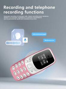 SERVO BM10 Mini Phone 0.66-Inch Screen Dual SIM Card Bluetooth Call Recording 2G GSM Outdoor Portable FM Multi-Language Small Feature Phone - Pink - View 11