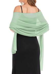 Chiffon Shawl Scarf, Suitable For Bride Wedding Party Evening Dress And Special Occasions, Malaysia Hijab - Green - View 1