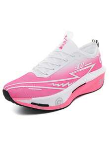 2026 New Gradient Racing Professional Running Shoes, Multi-Color Lightweight Breathable Upper, High-Elastic Cushioning Midsole, Anti-Slip Wear-Resistant Outsole, Unisex Couple Style Suitable For Long-Distance Training, Fitness Testing, Racing, Daily Jogging, Fitness, Campus Testing, Outdoor Road Running, Marathon Preparation, Commuting, Walking, All-Around Versatile Professional Sports Running Shoes - Pink - View 9