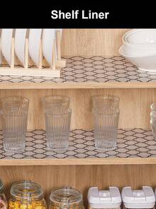 1 Roll Thick Printing Non-Slip Shelf Liner, Non Adhesive Drawer Liner, Waterproof Non-Slip EVA Cabinet Mat, Washable Easy To Cut Fridge Liner For Kitchen Cupboard Pantry Storage - Lantern Pattern - View 3