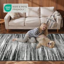 Alfombra de pasillo antideslizante para dormitorio, alfombra lavable con reverso de goma - Alfombra suave de pelo corto para cocina, lavandería, baño (61 x 244 cm, beige/marfil) - Negro - Ver 9