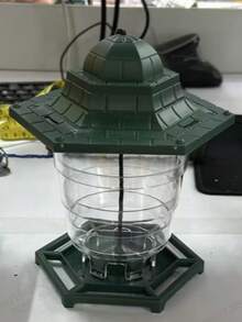 1pc Large Capacity Outdoor Hanging Bird Feeder, Weather-Resistant Green Plastic Bird Food Feeder With Transparent Storage Bin And Sturdy Perch Tray, Suitable For Backyard Garden Yard Bird Watching - A - View 13