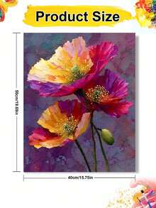 Floral Digital Oil Painting, DIY Canvas Art, Suitable For Adult Beginners, Wall Decor Holiday Gift, Includes Painting Tools - Frameless - View 8