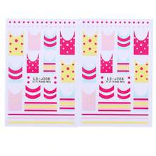 2pcs-Cute Pink Yellow Blue French Tip Nail Stickers, Polka Dot Striped Curved Edge Nail Decals, Sweet Y2K Self-Adhesive Nail Art Stickers For Women Girls DIY Manicure Decorations - Multicolor - View 7