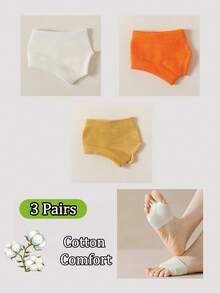 1/3/4 Pairs Bikini Cotton Split Toe Socks, Summer Thin Half-Palm Invisible Two-Toe Socks, Matching Flip-Flops - Multicolor - View 33