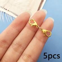 5pcs Lobster Clasp, Necklace Clasp, Classic High-End Design Necklace Clasp, Closure Clasp, Necklace Extender Connector, Suitable For Jewelry Chain, Bracelet, Necklace, Can Be Used For Making Beaded Jewelry, DIY Handicrafts - Multi-color - View 13