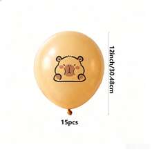 10/15pcs Mini Capybara Themed Foil Balloon Set, Suitable For Birthday Party Decoration, Random Styles - Capibara Balloon Set - View 11
