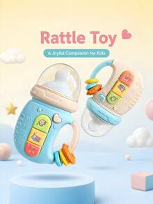 1pc Baby Pacifier Rattle Toy Educational With Light, Music And Sound For Soothing And Calming Infants, Newborns And Toddlers, Birthday Gift - Pink - View 7