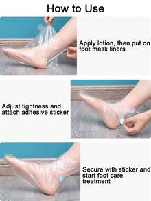 100pcs Disposable PE Foot Mask Liners With Adhesive Backing, Transparent Plastic Foot Socks, Suitable For Home Foot Care, Foot Therapy Moisturizing Care, Tear-Resistant Foot Care Covers, Multi-Purpose, Suitable For Salon, Shoe Fitting, Dorm, Travel, Back To School - Multicolor - View 7