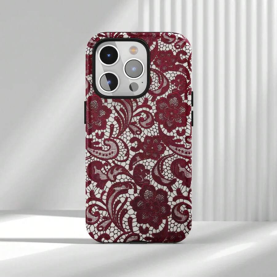Advanced Striped Polka Dot Art Painting Pattern 2-In-1 Double-Layer Protective Glossy Film Phone Case Suitable For Apple 11, 12, 13, 14, 15, 16, 17 Series And  S21, S22, S23, S24, S25, S26 Series - Grey - View 1