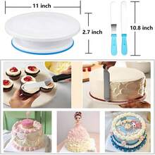 Cake Decorating Kit, 193 Pcs Baking Tools (Blue) |   Cake Turntable, Leveler, 24 Numbered Icing Tips, 2 Spatulas, 3 Scrapers, 5 Bag Ties, 50 Pastry Bags, 50 Cupcake Liners & More - Purple - View 11