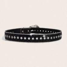 1pc Women's Western Cowgirl Heavy Duty Buckle Y2K Belt Suitable For Daily Wear, Party, Gathering - Black - View 6
