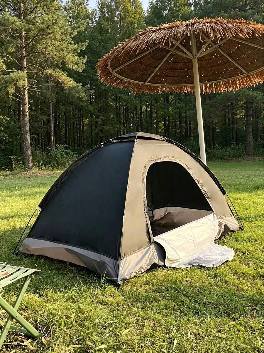 1pc Outdoor Camping Tent, Picnic, Fishing, Sun Protection Silver Coated Tent, BBQ, Shade, Home Storage Tent - A - View 1