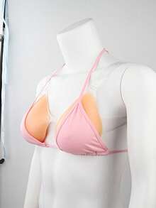 Prótesis de Pecho de Silicona SBT con Tirantes para los Hombros, Formas de Pecho Masculinas, Pechos Falsos para Mujeres, Pechos Artificiales Sexys - 1 Par - Albaricoque - Ver 3