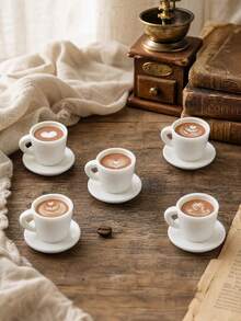 Resin Mini Latte Art Coffee Cup Pendant, Miniature Resin Beverage Cup Figurine, Suitable For DIY Bakery, Coffee Shop Decoration, Home Desktop Decor - Multicolor - View 2