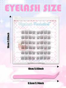 EYELASH EVOLUTION 6-Pack Self-Adhesive Segmented False Eyelashes (No Glue Needed), Glue-Free Korean Idol Style False Eyelashes - New Lightweight Segmented Design (ACE Idol Series 3.0), Create Cartoon-Like Beautiful Lashes; Large Capacity, Reusable False Eyelashes, DIY Single Cluster Lashes, Easily Create Exquisite Eye Makeup, Glue-Free Self-Adhesive Design, Simple And Convenient To Wear, Lightweight And Comfortable, Suitable For Daily Makeup, Holiday Parties, Music Festivals, Concerts And Other Occasions - CC - View 2