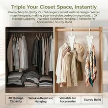 V-Shaped Hook Closet Storage Rack For Bags, Hats And Scarves, Space-Saving Multi-Function Dorm Organizer Shelf - Multicolor - View 4